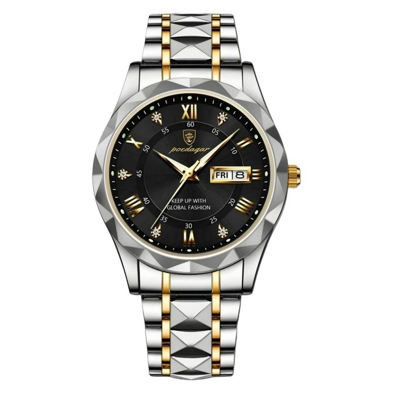 ساعت مچی عقربهای کوارتز مردانه پوداگار مدل الماسی قفل پروانه ای ضد آب کد 005 ساعت مچی عقربهای کوارتز مردانه پوداگار مدل الماسی قفل پروانه ای ضد آب کد 005